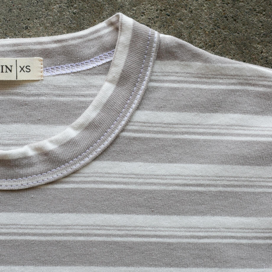 gustin japan heavy retro stripe t-shirt - steel