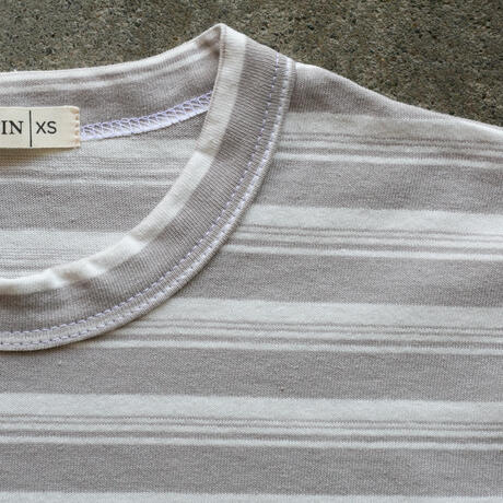gustin japan heavy retro stripe t-shirt - steel