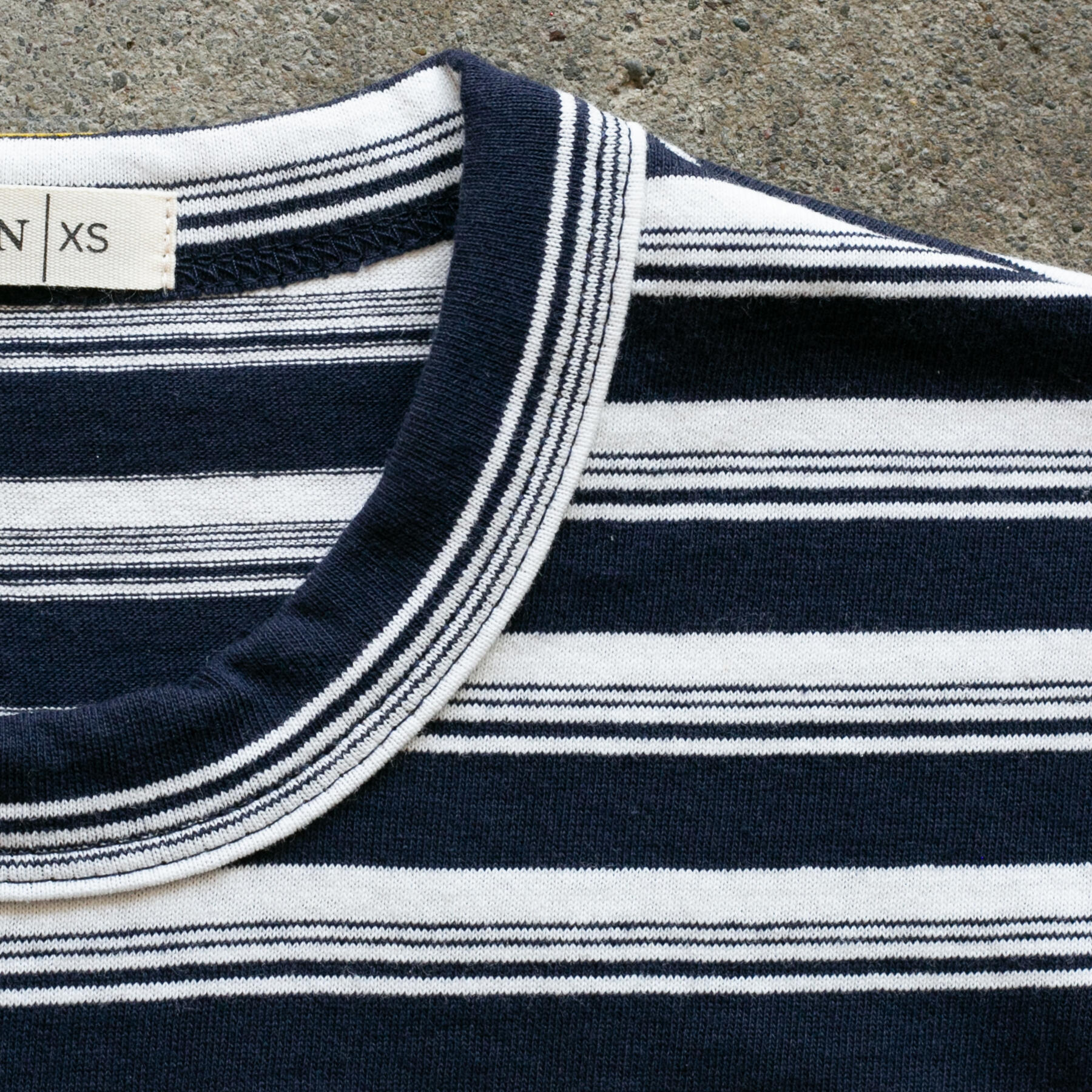 gustin japan heavy retro stripe t-shirt - navy