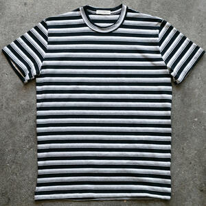gustin japan heavy retro stripe t-shirt - black