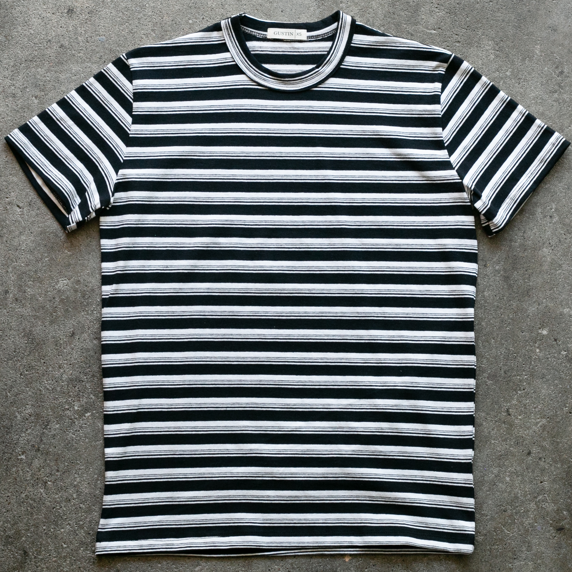 Japan Heavy Retro Stripe T-Shirt - Black | Gustin | T-Shirts