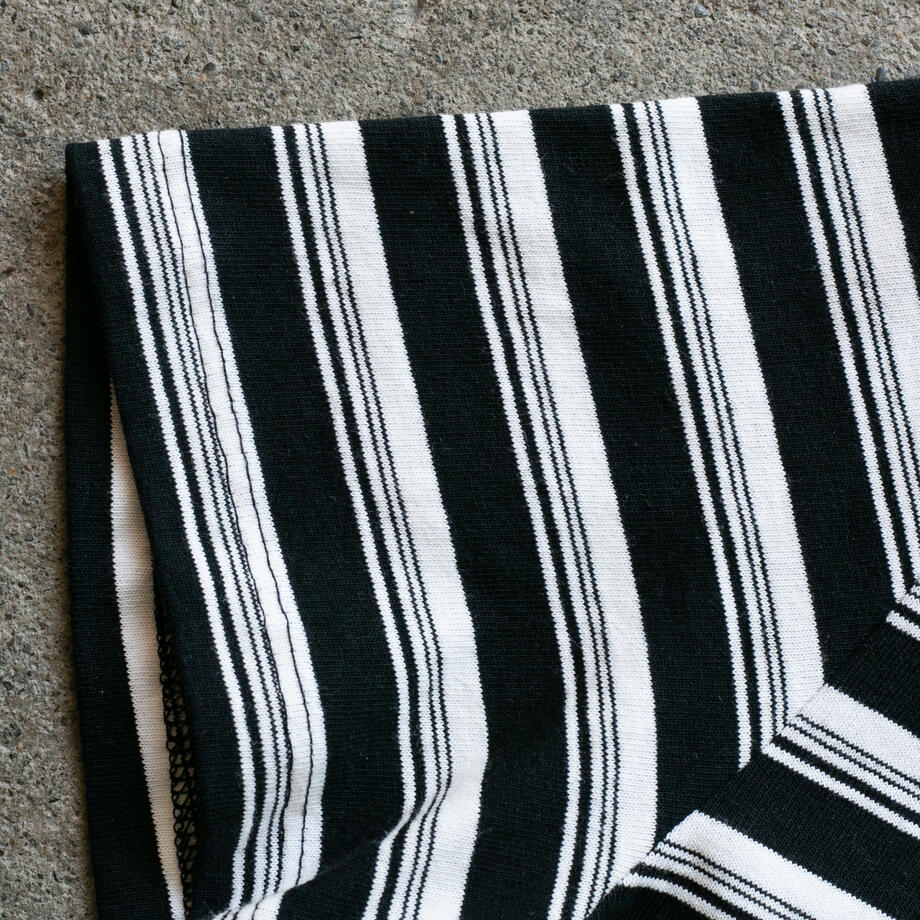 gustin japan heavy retro stripe t-shirt - black