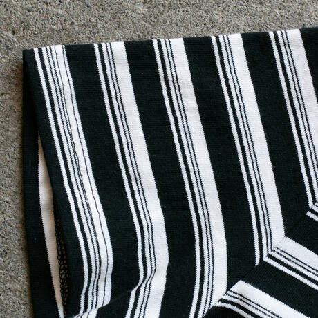 gustin japan heavy retro stripe t-shirt - black