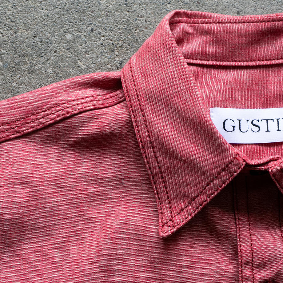 gustin #195 vintage red chambray workshirt