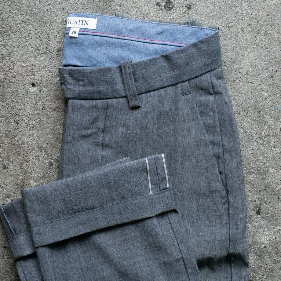 gustin #242 selvedge chambray chinos