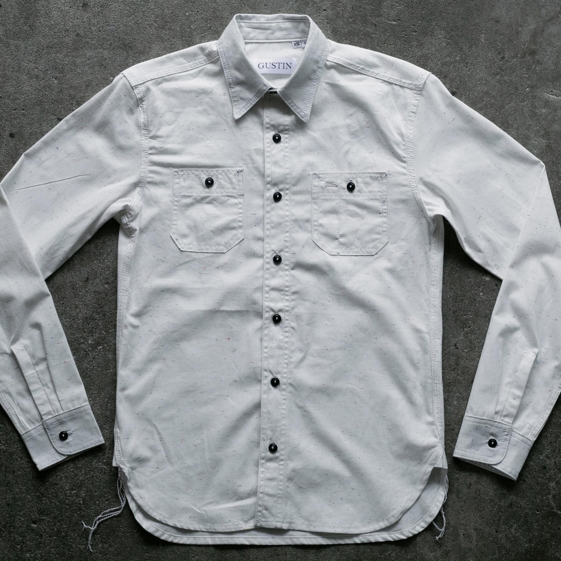 gustin #194 rainbow nep chambray workshirt