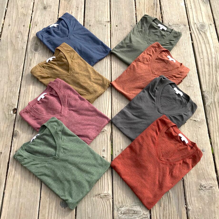 gustin usa heather v-neck t-shirt 8 pack
