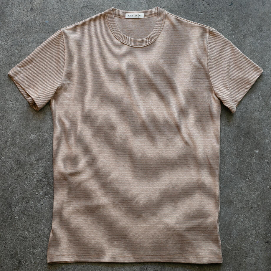 gustin japan big hemp t-shirt - camel