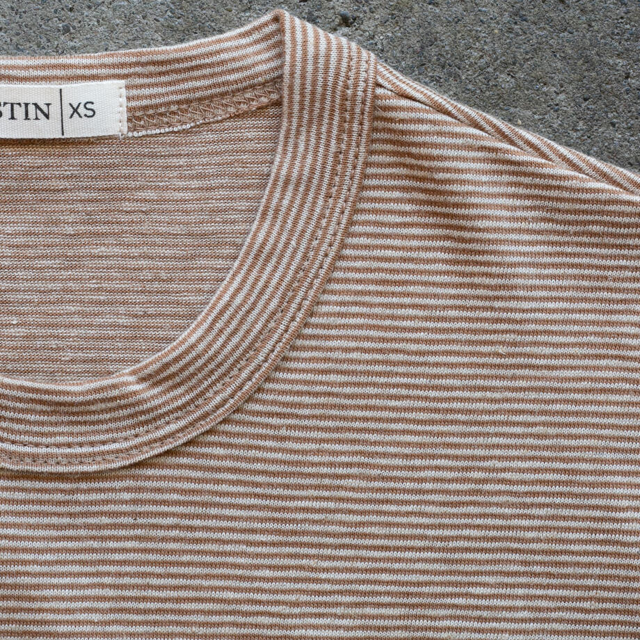 gustin japan big hemp t-shirt - camel