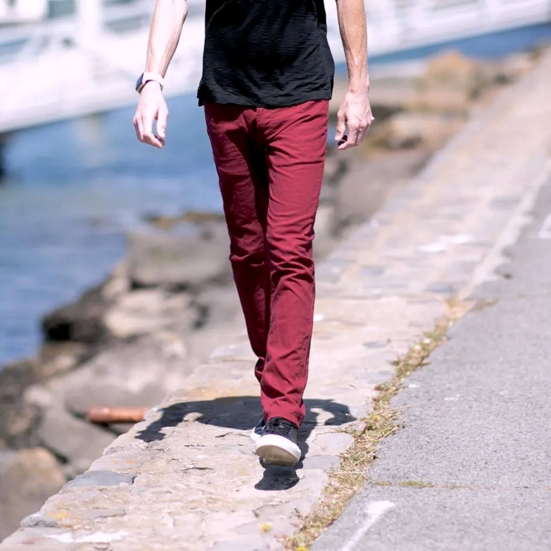 gustin #22 linen 5 pocket - deep red