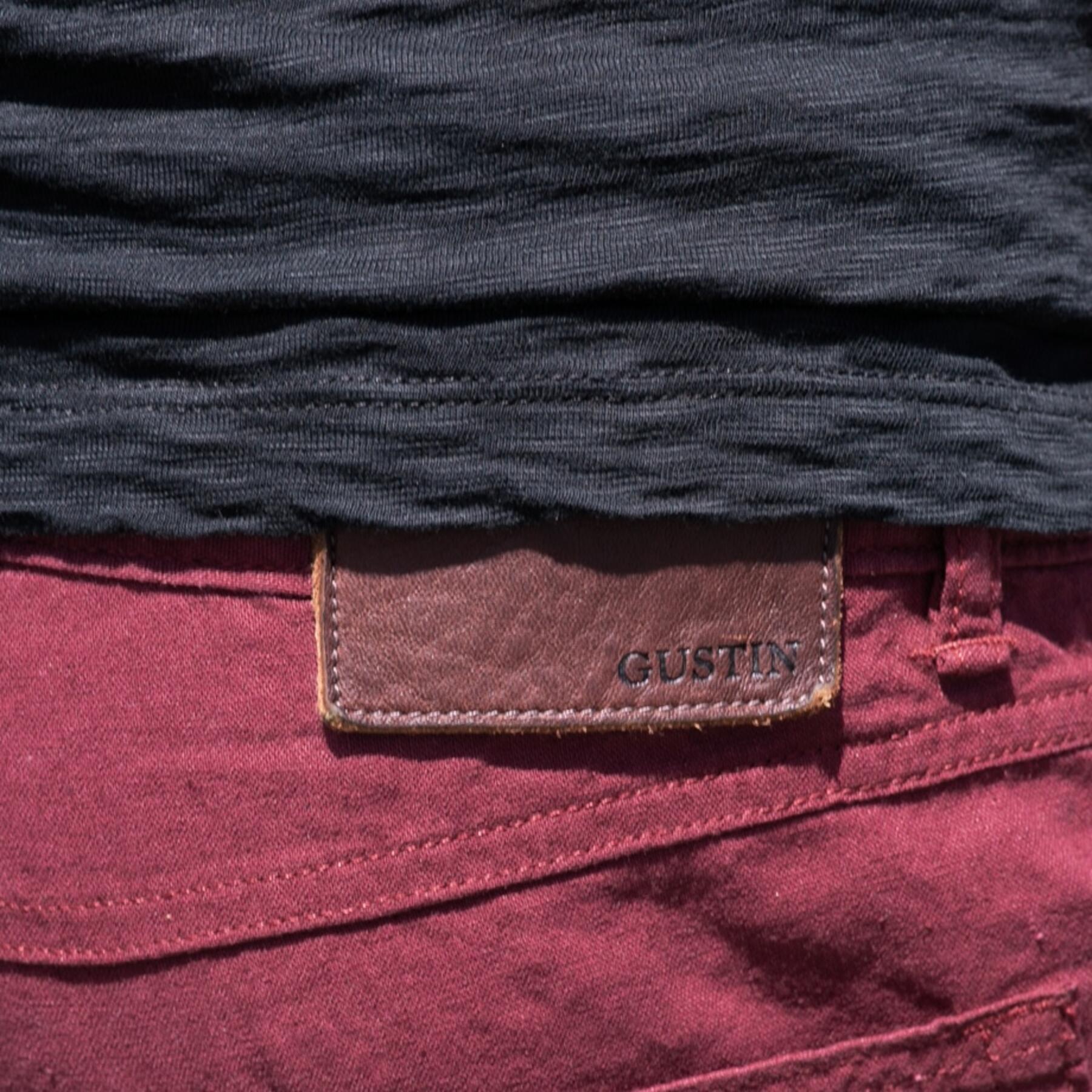 gustin #22 linen 5 pocket - deep red