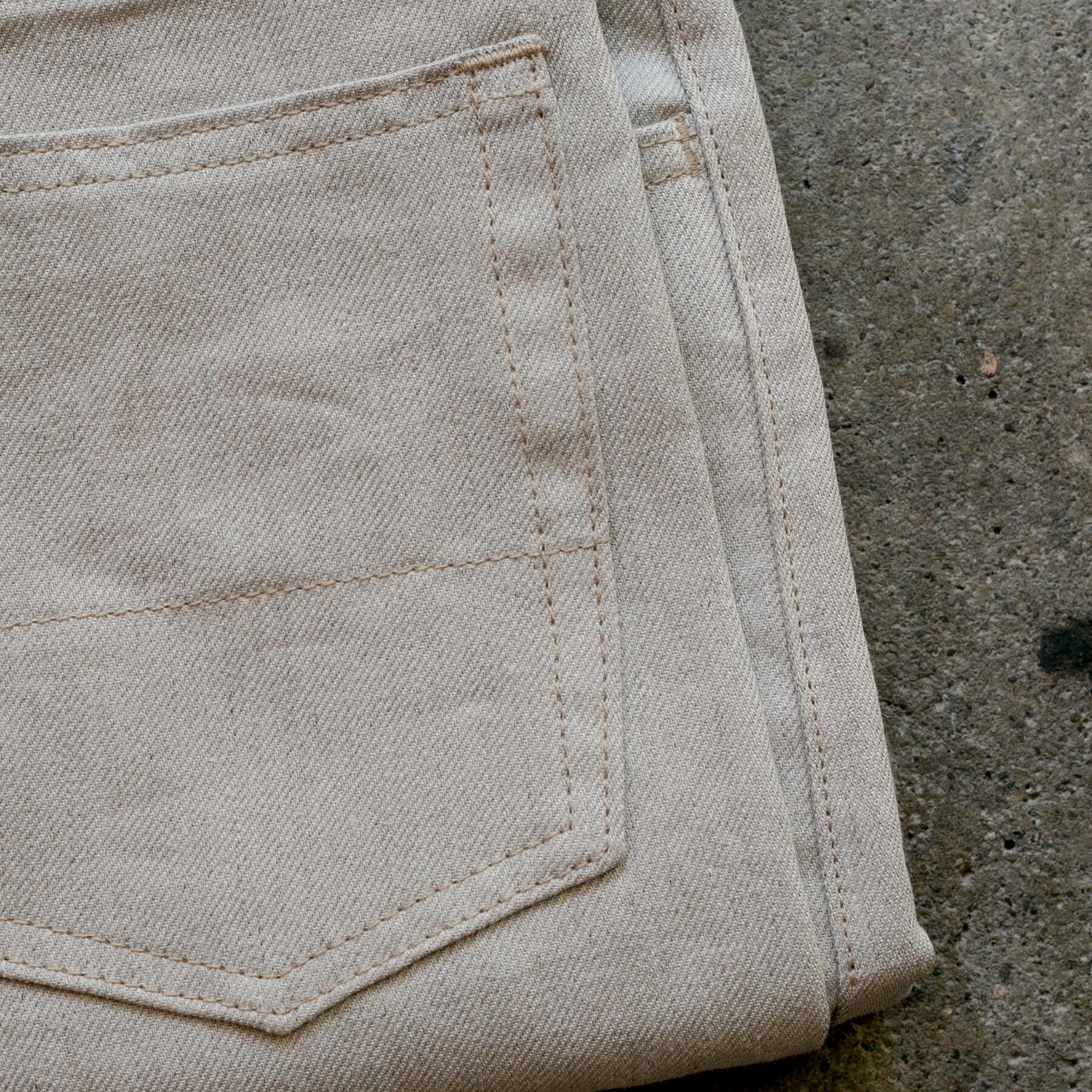 gustin #511 japan heavy linen 100 denim - natural