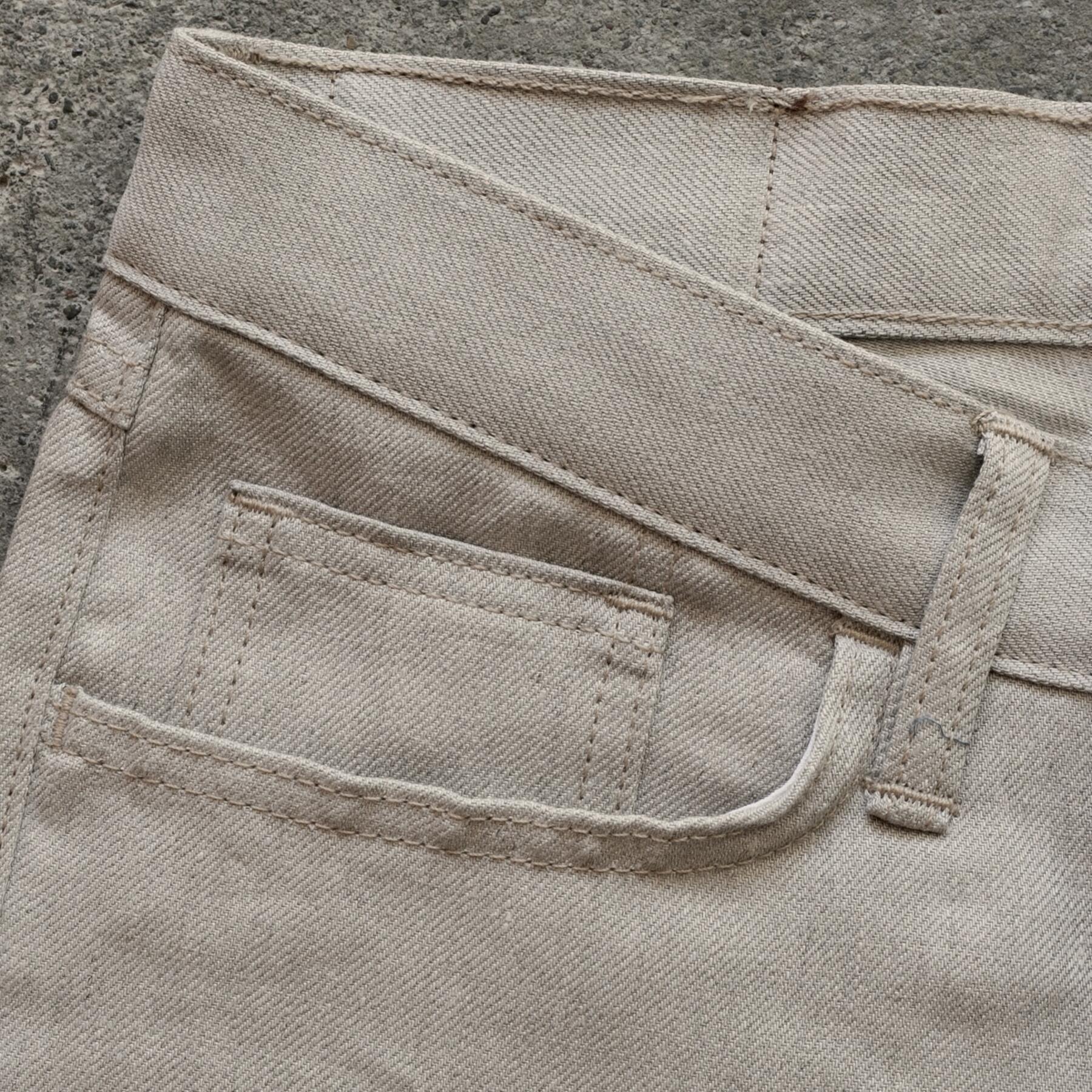 gustin #511 japan heavy linen 100 denim - natural