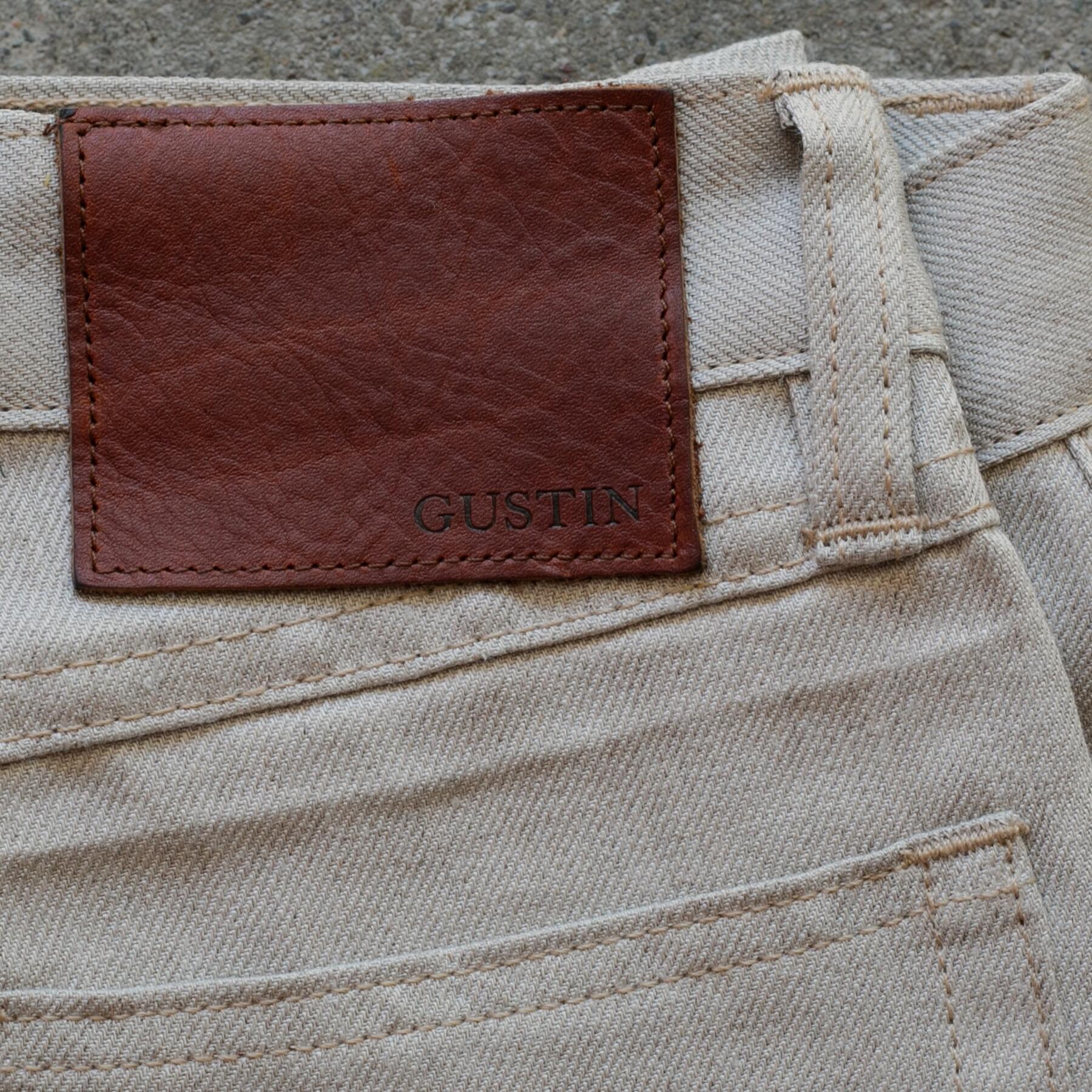 gustin #511 japan heavy linen 100 denim - natural