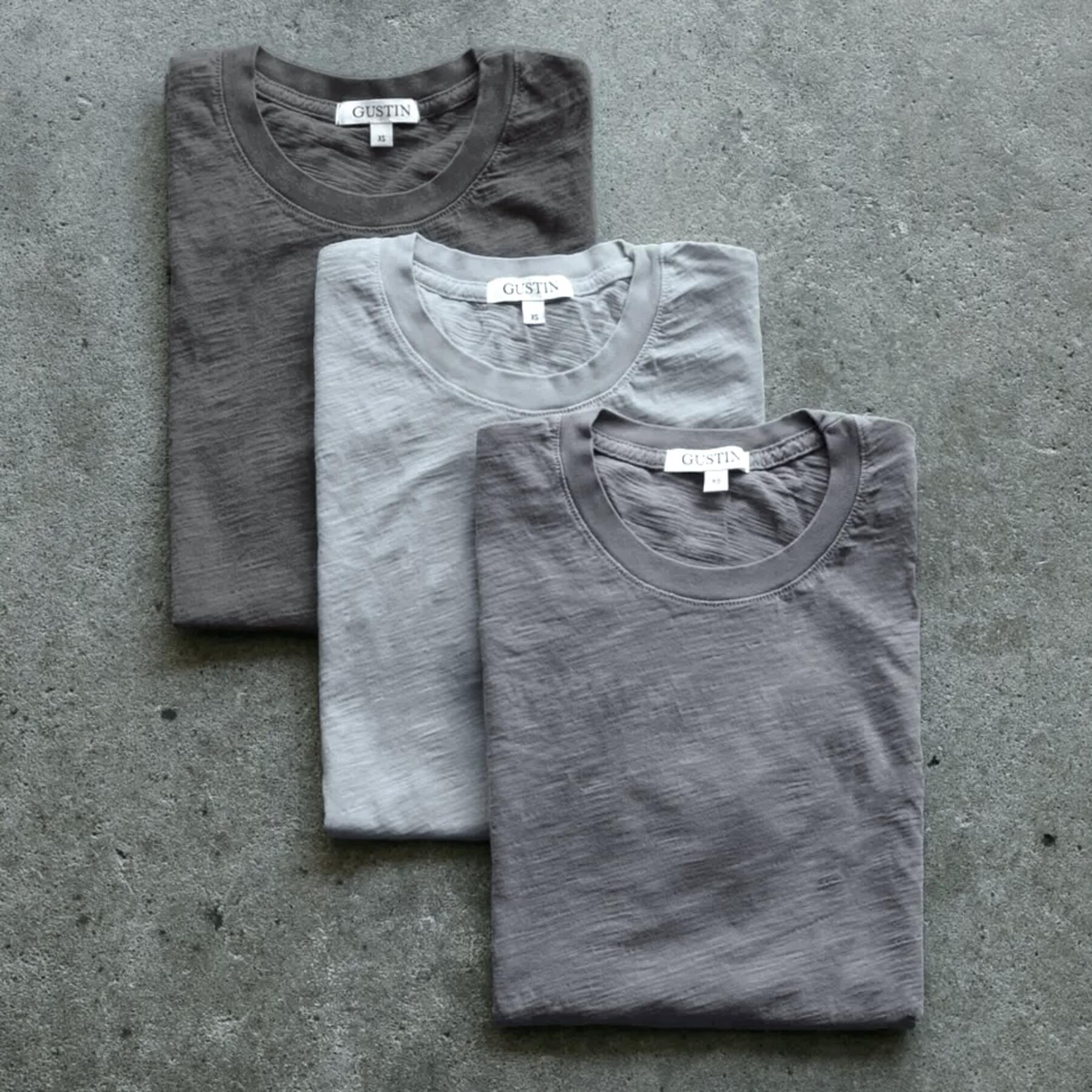 gustin slub t-shirt greyscale collection