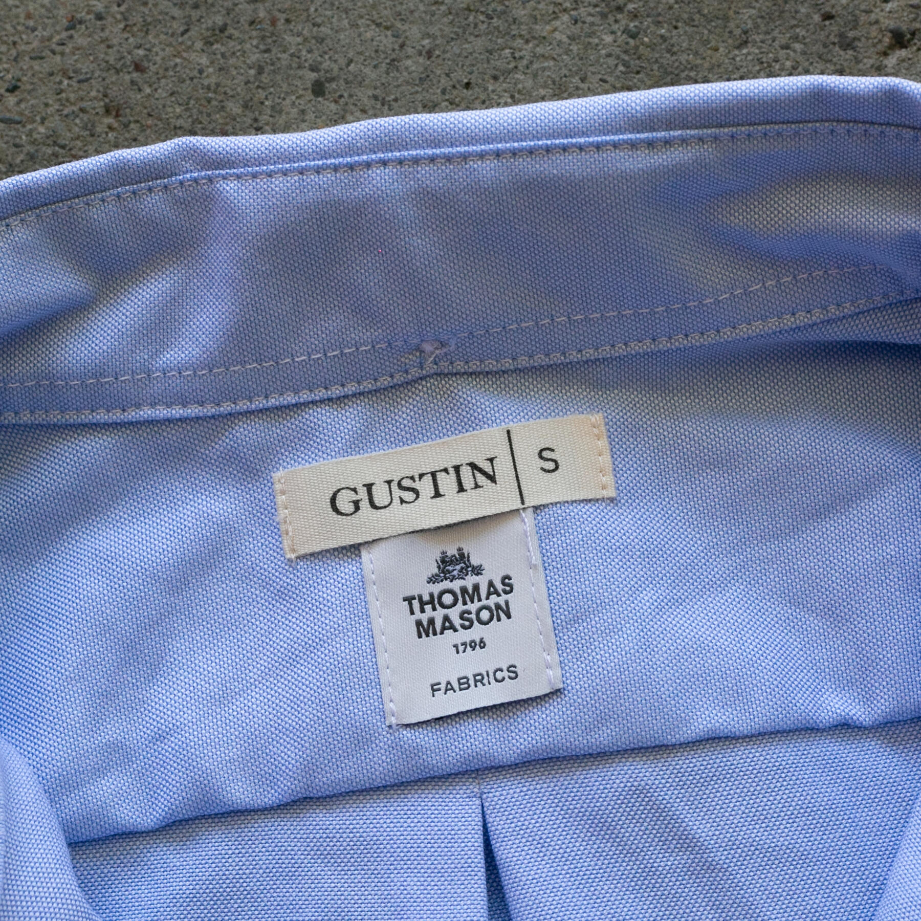 gustin thomas mason blue oxford