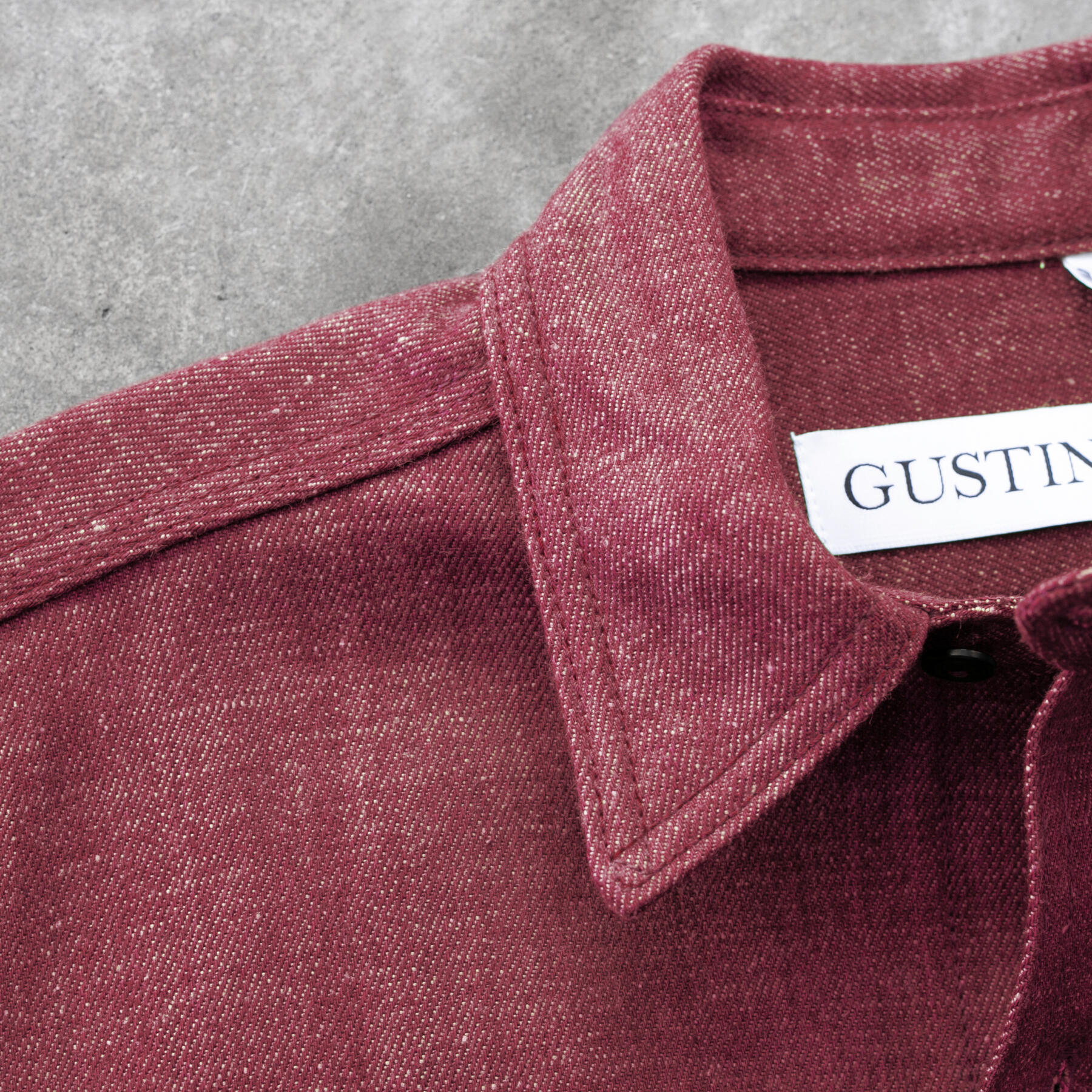 gustin #196 oxblood selvedge workshirt