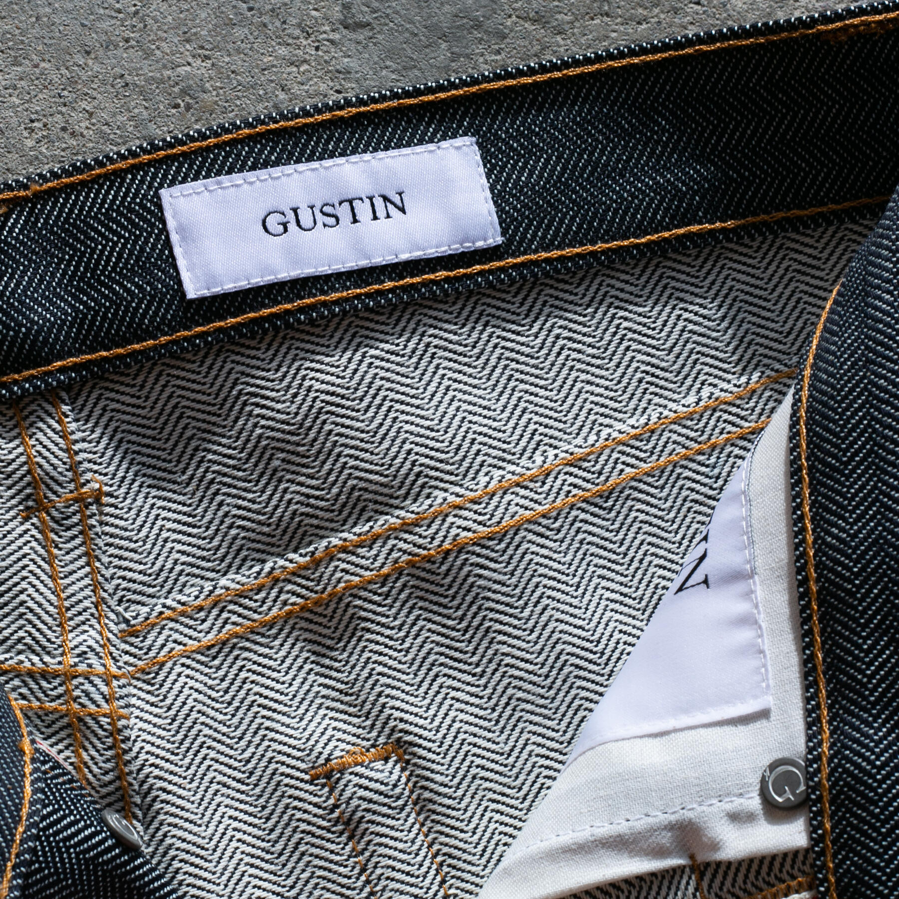 gustin #562 selvedge herringbone denim