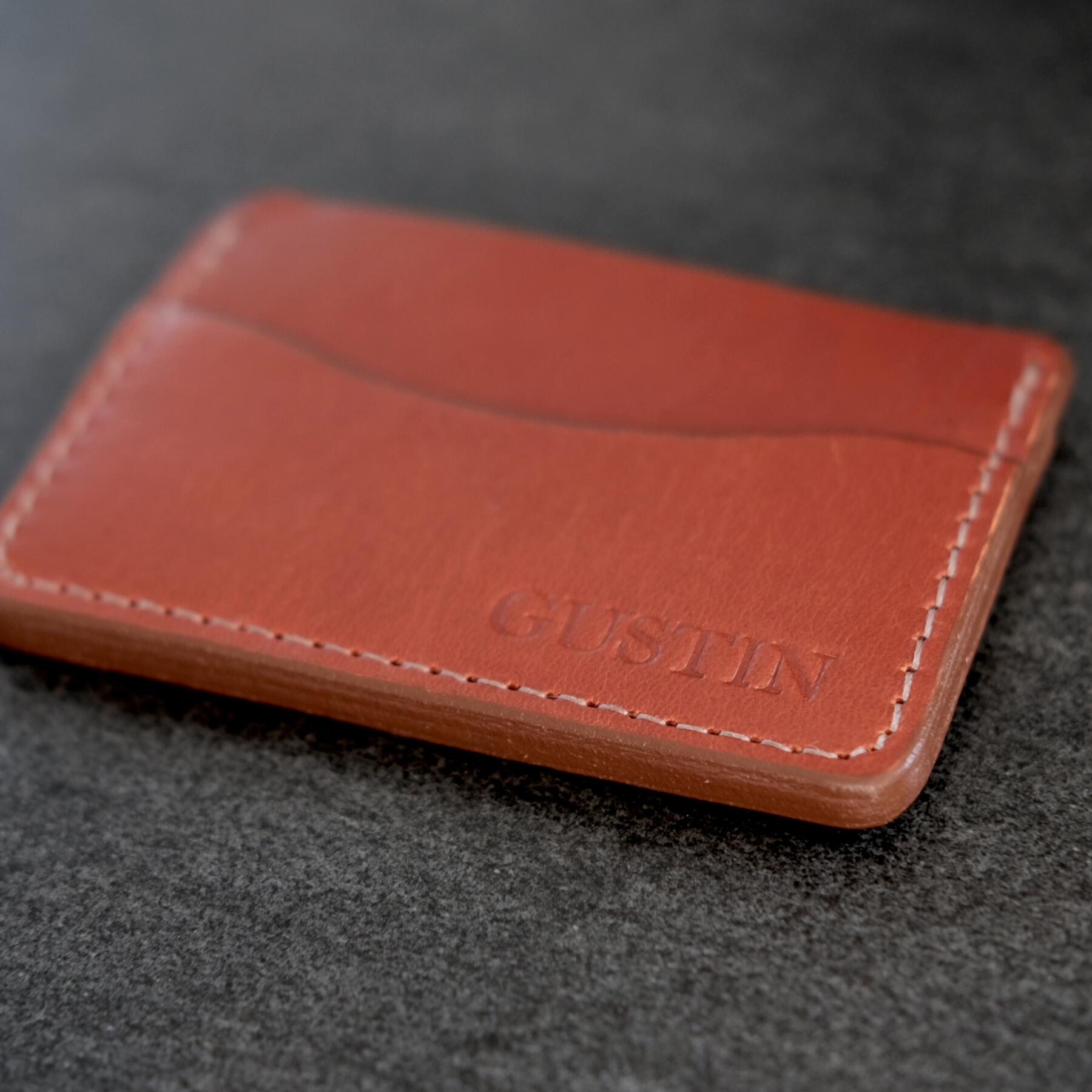 gustin simple wallet - saddle brown