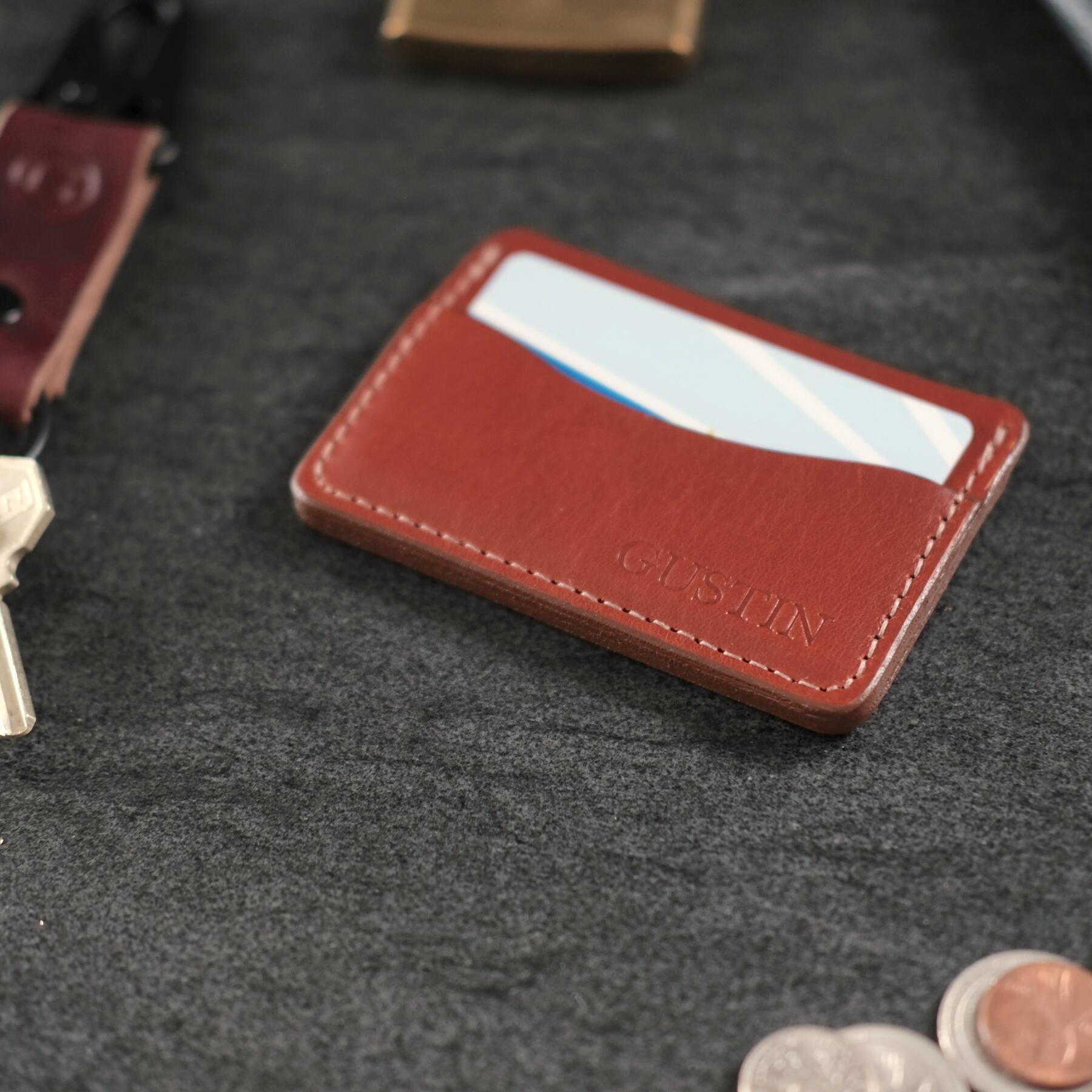 gustin simple wallet - saddle brown