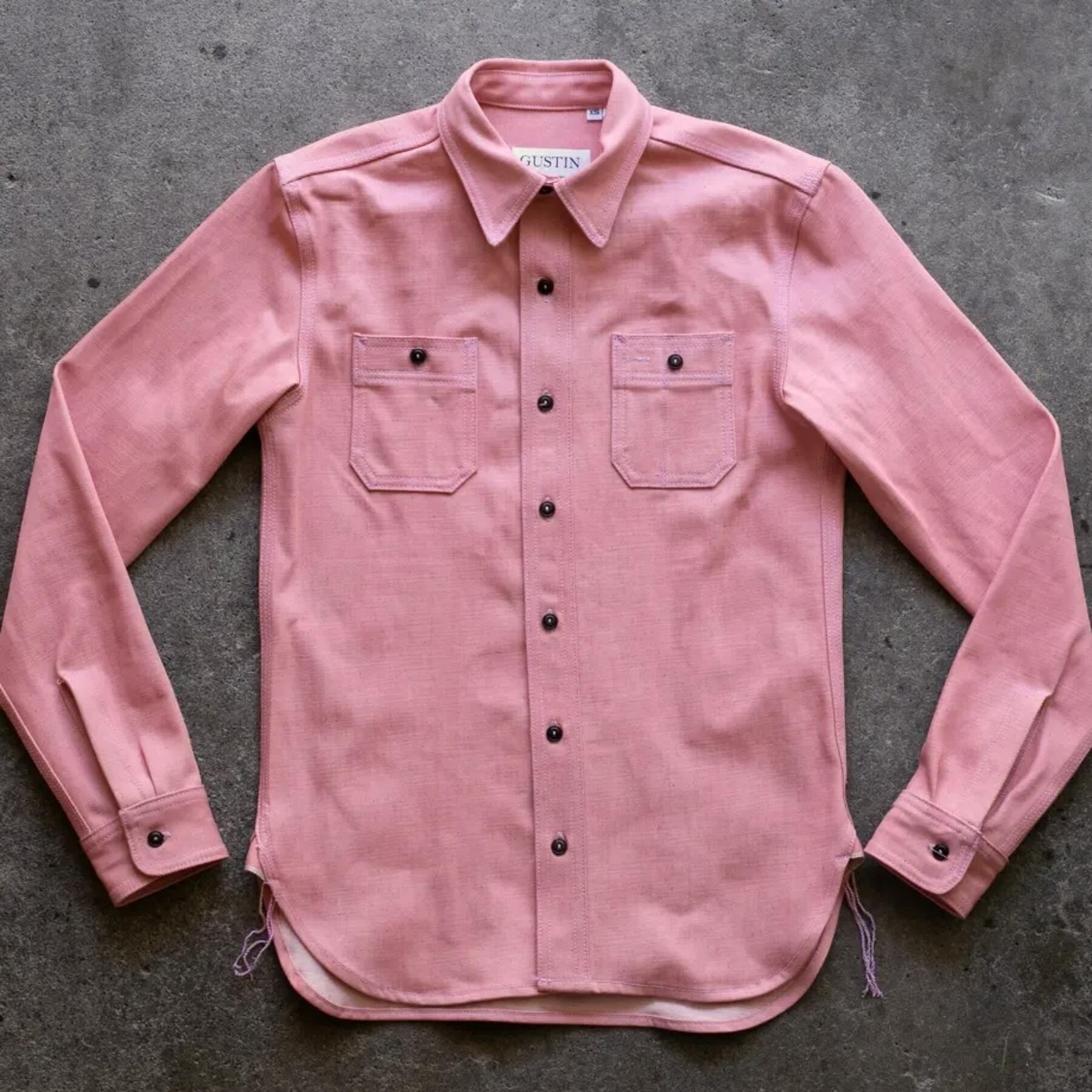 gustin #185 salmon selvedge workshirt