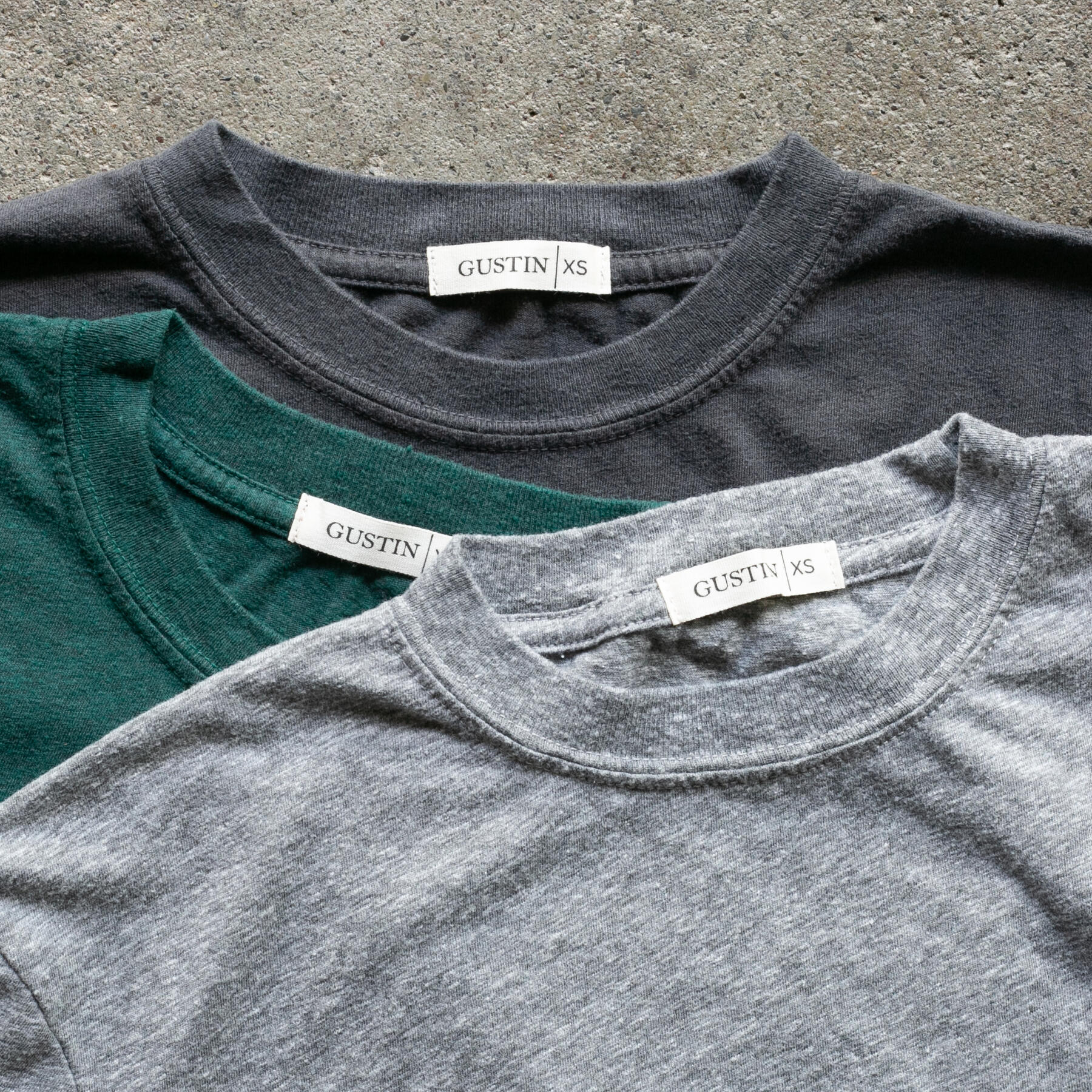 gustin usa t-shirt 3 pack (heather grey, coal, sea blue heather)