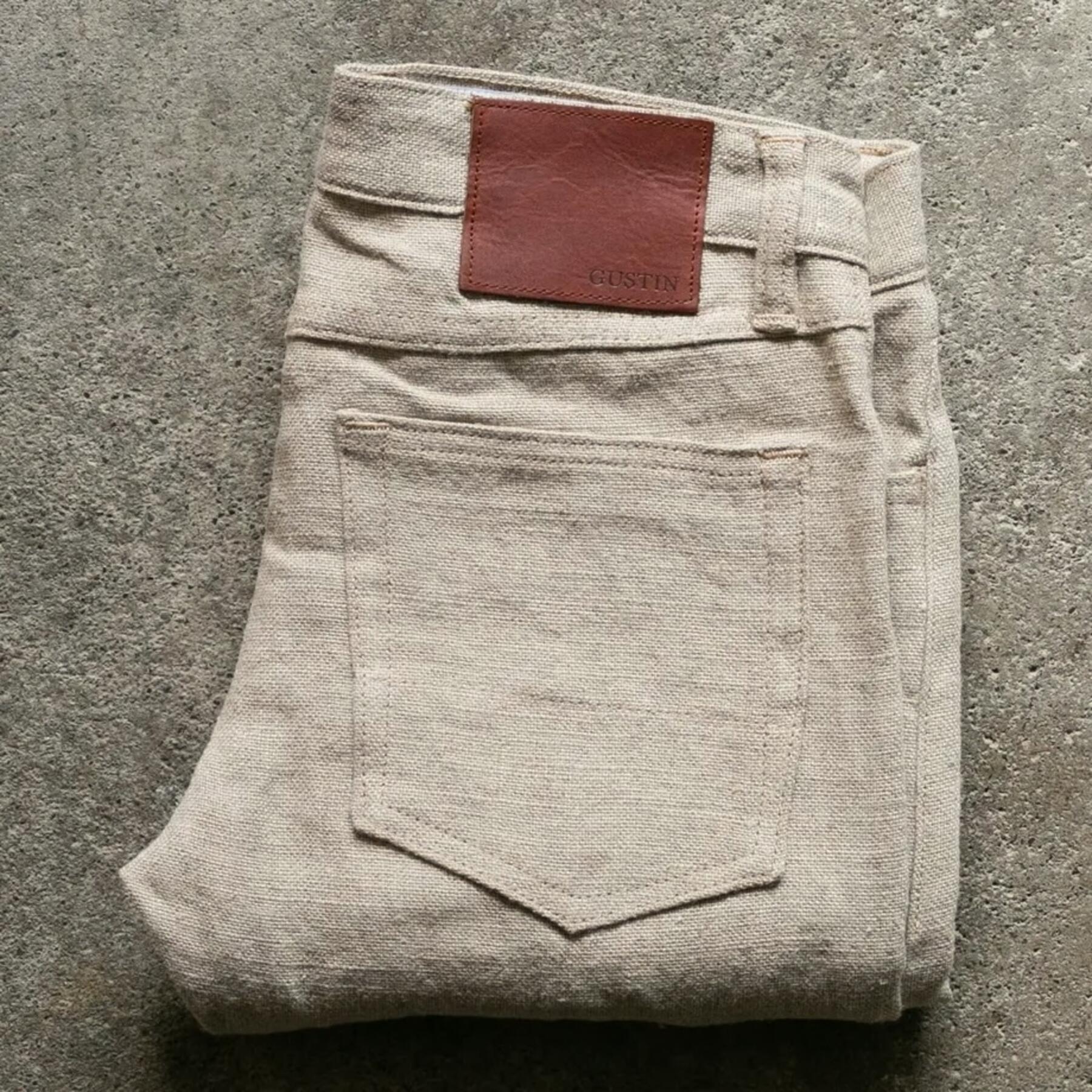 gustin #499 beast linen 5 pocket - natural
