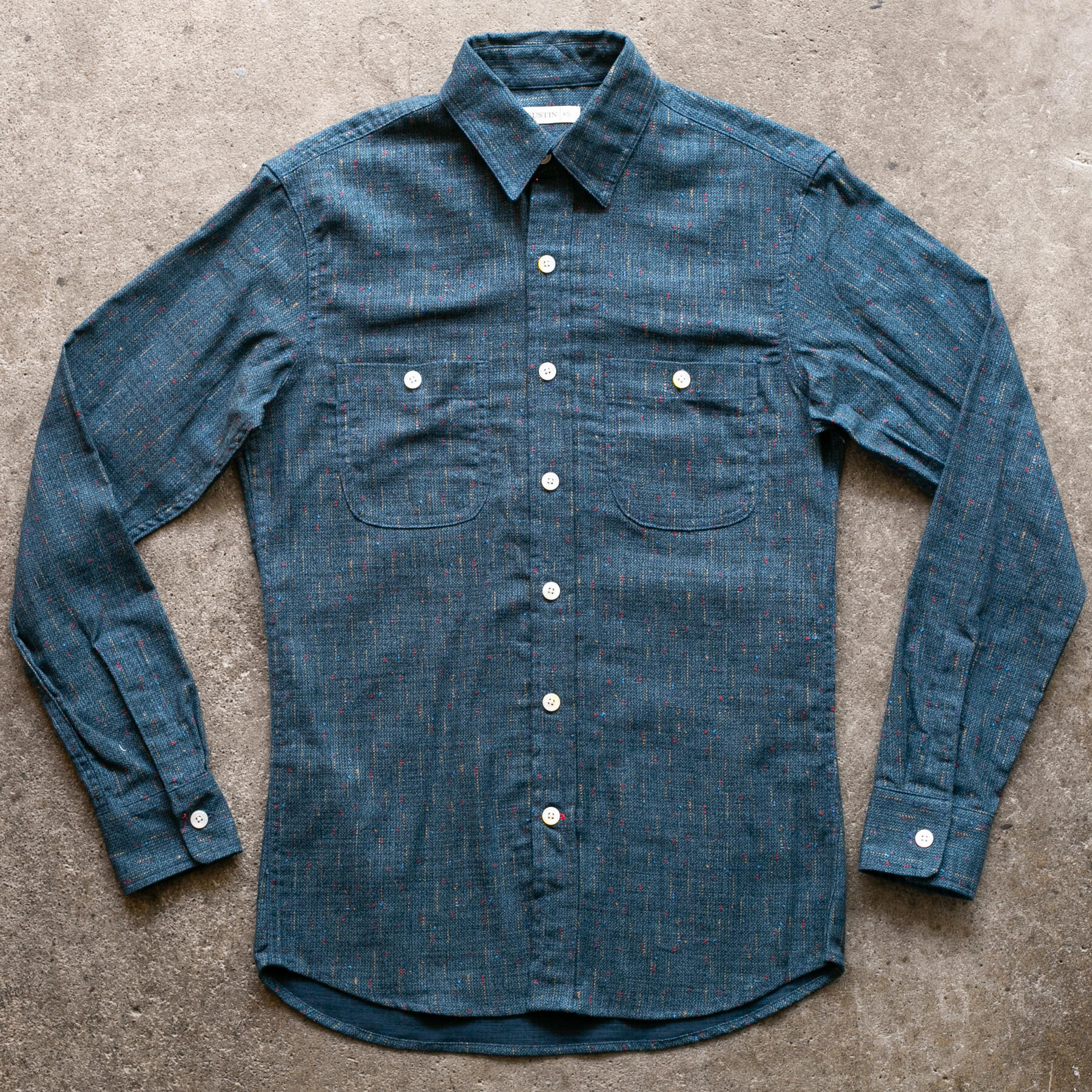 gustin #1344 starfall rainbow nep shirt - dusty blue