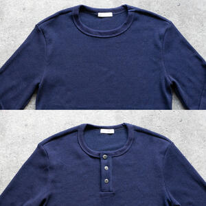 gustin indigo dyed waffle 2 pack (crewneck, henley)