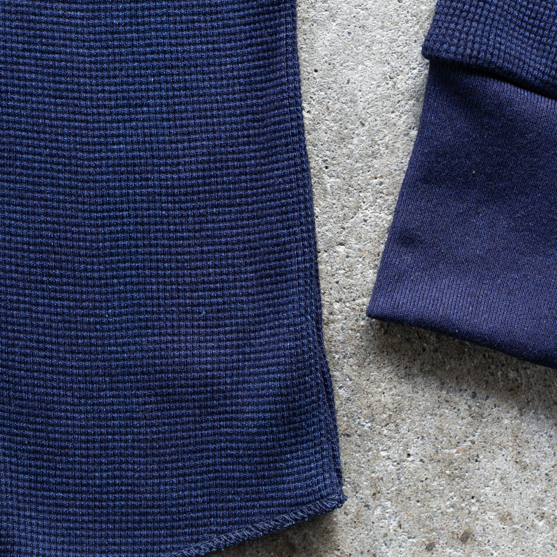 gustin indigo dyed waffle 2 pack (crewneck, henley)