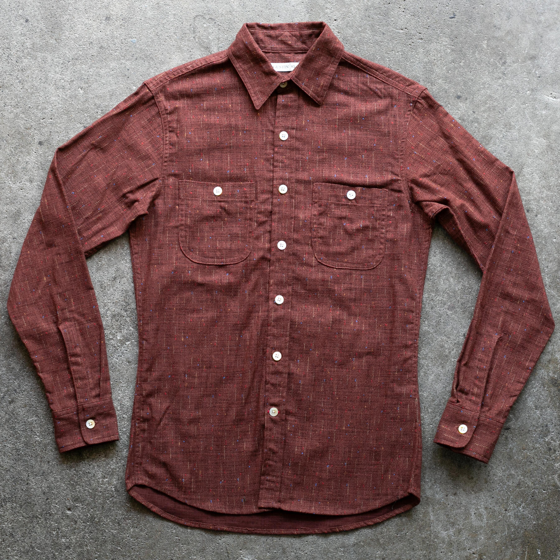 gustin #1341 starfall rainbow nep shirt - rust