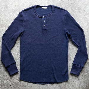 gustin indigo dyed waffle henley
