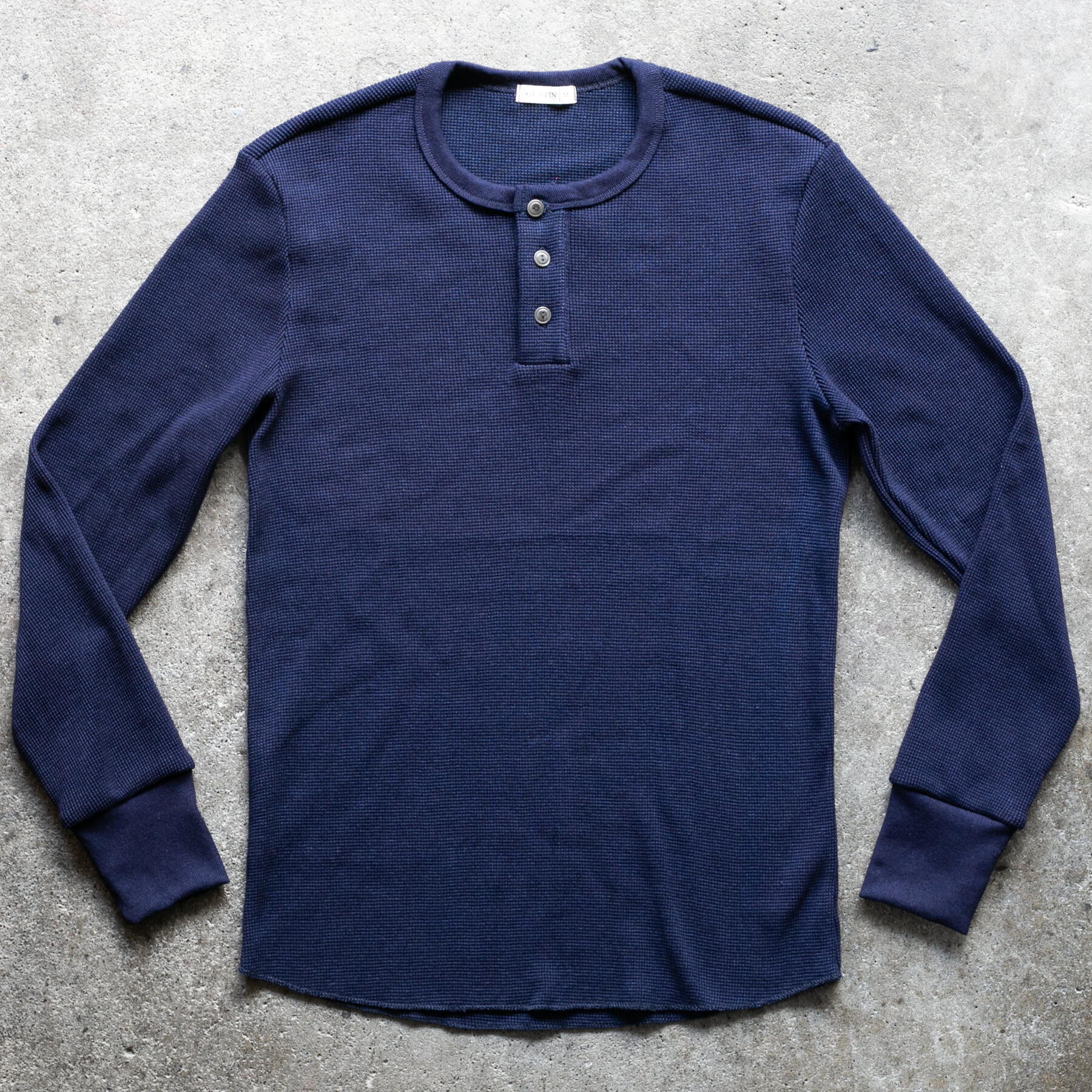 gustin indigo dyed waffle 2 pack (crewneck, henley)